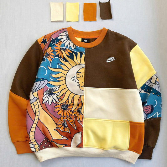 "Sun & Moon" Upcycled Trippy Sweatshirt