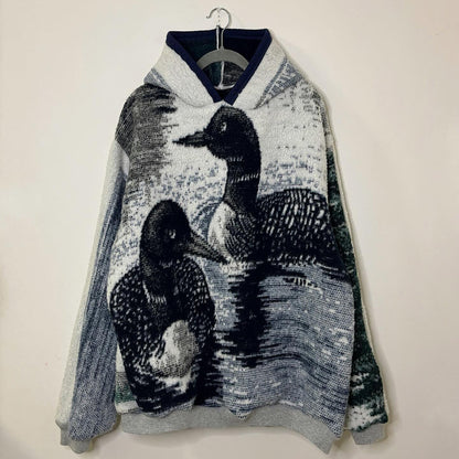 Upcycled Graphic Knit Hoodie