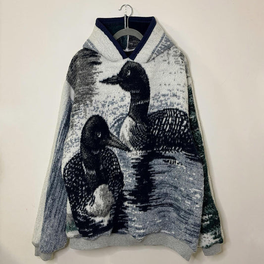 Upcycled Graphic Knit Hoodie