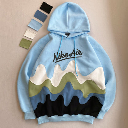 "Blue Earth" Wavy Rework Hoodie