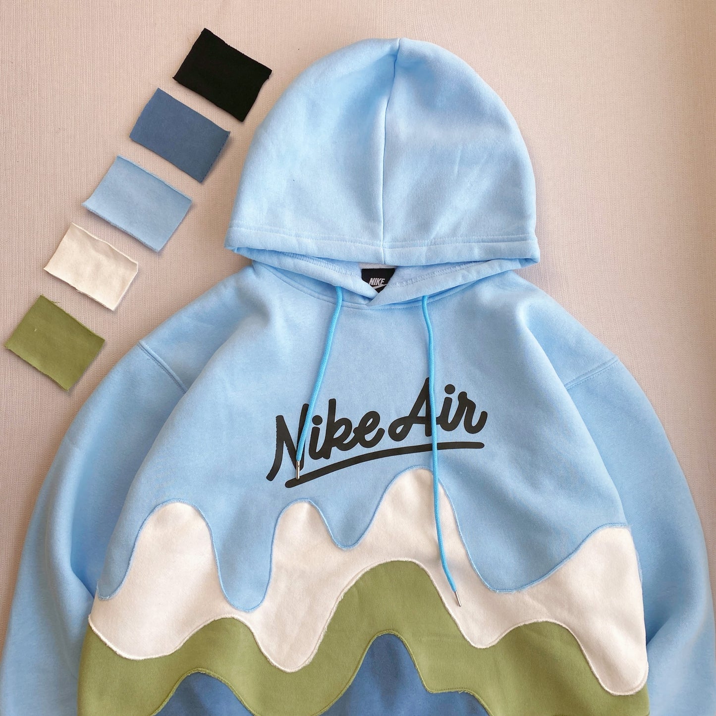 "Blue Earth" Wavy Rework Hoodie