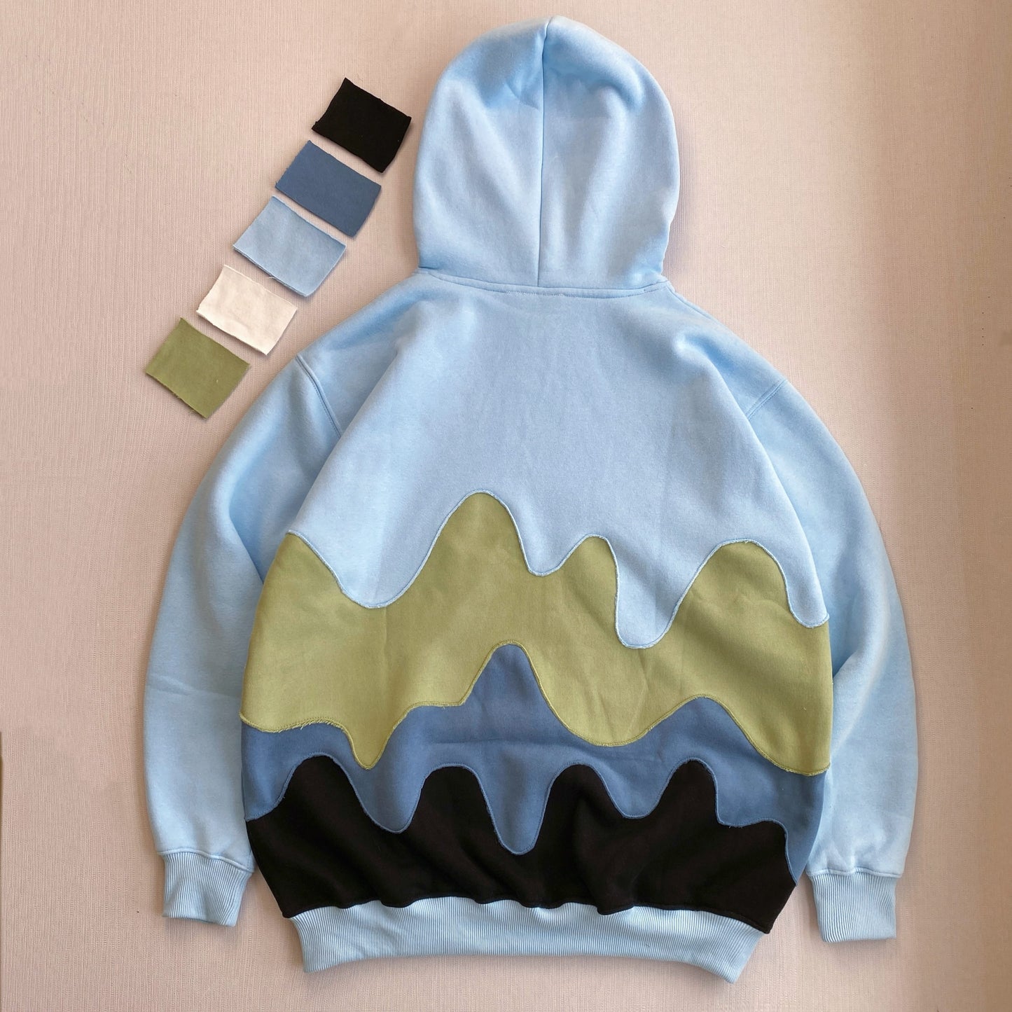 "Blue Earth" Wavy Rework Hoodie